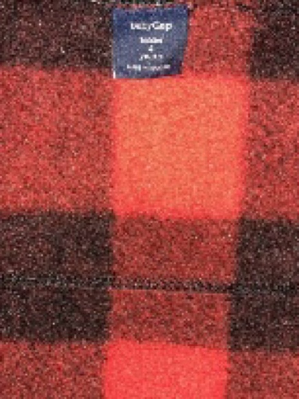 GAP Kids Red and Black Buffalo Plaid Puffer-Trim Jacket - Picture 3 of 3